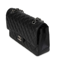 Chanel Black Quilted Caviar Medium Classic Double Flap Bag
