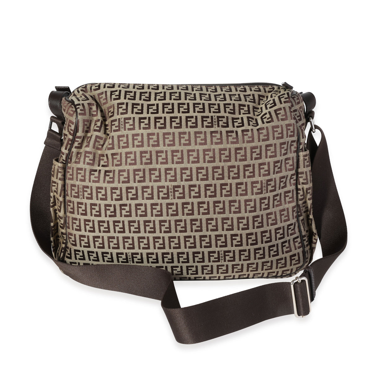 Fendi Brown Zucchino Canvas Baby Bag with Changing Pad