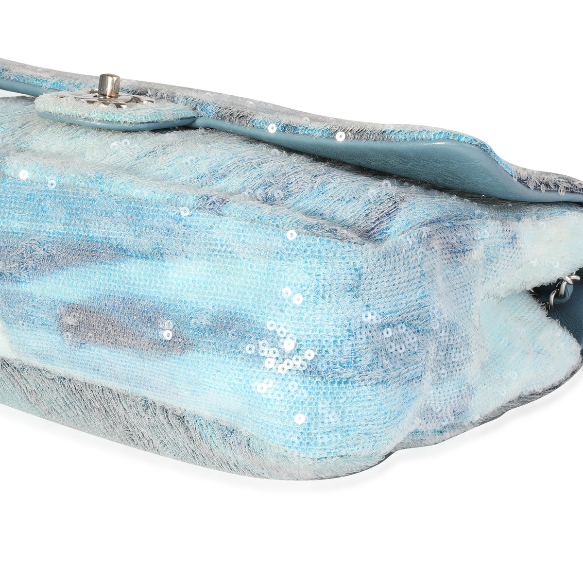 Authentic CHANEL Sequin Flap Bag Deep Navy Blue