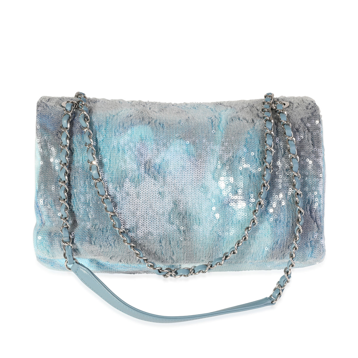 Chanel Blue Sequin Large Waterfall Single Flap Bag, myGemma
