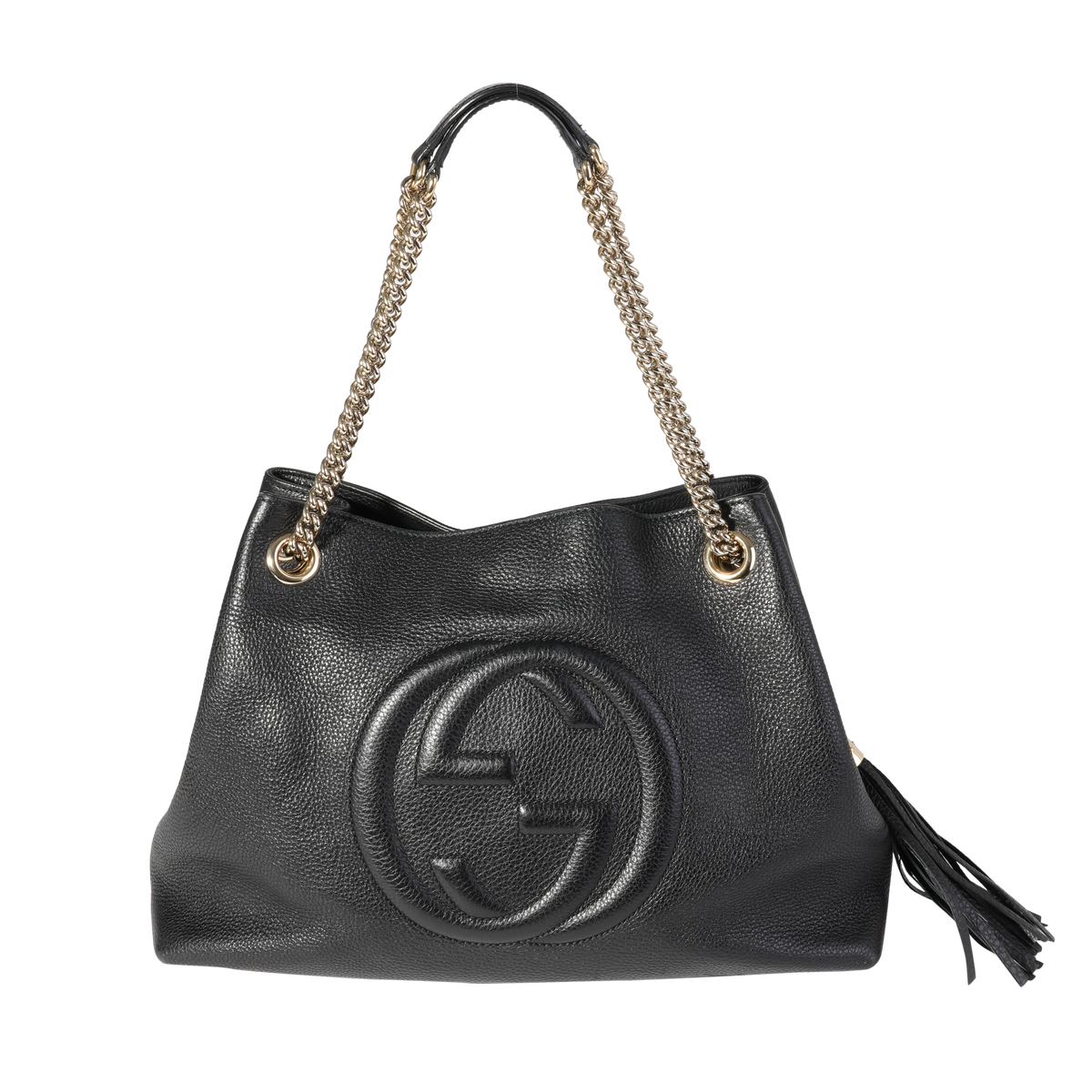 Gucci Black Pebbled Leather Medium Soho Chain Shoulder Bag