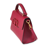 Valentino Magenta Grained Leather VSling Small Top Handle Bag