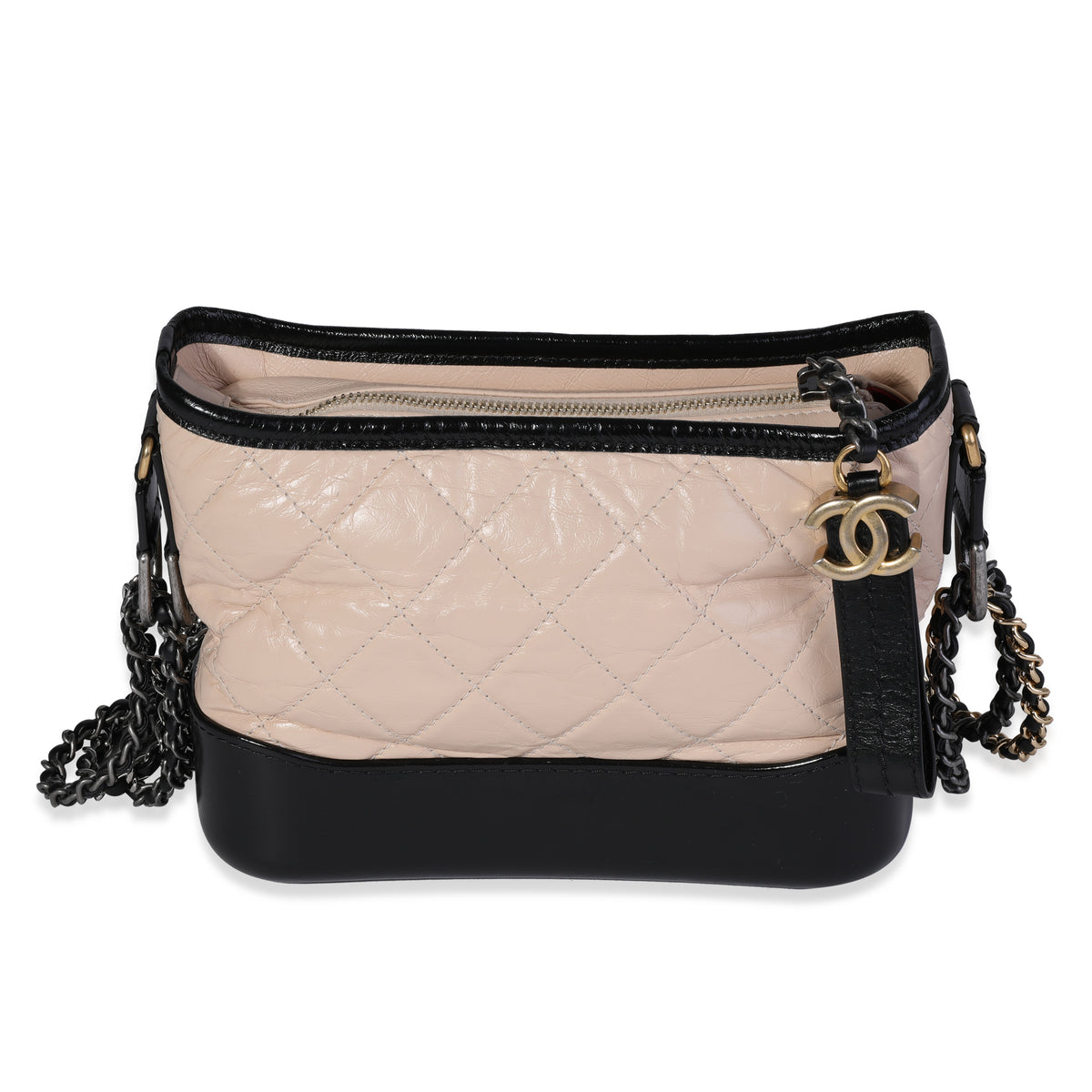 Chanel Black & White Quilted Aged Calfskin Large Gabrielle Hobo, myGemma, DE