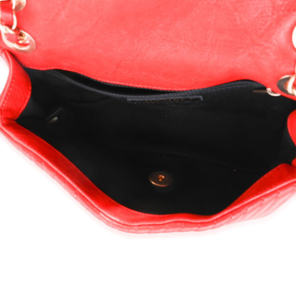 Chanel Red Chevron Wrinkled Leather Mini Rectangular Medallion Flap Bag, myGemma