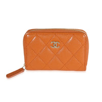 Chanel Copper Quilted Caviar Zip-Around Coin Purse
