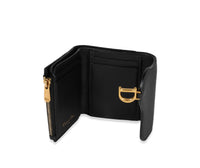 Dior Black Grained Calfskin Saddle Lotus Wallet