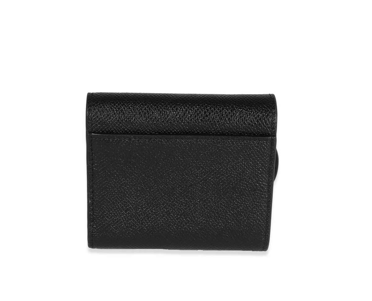 Dior Black Grained Calfskin Saddle Lotus Wallet