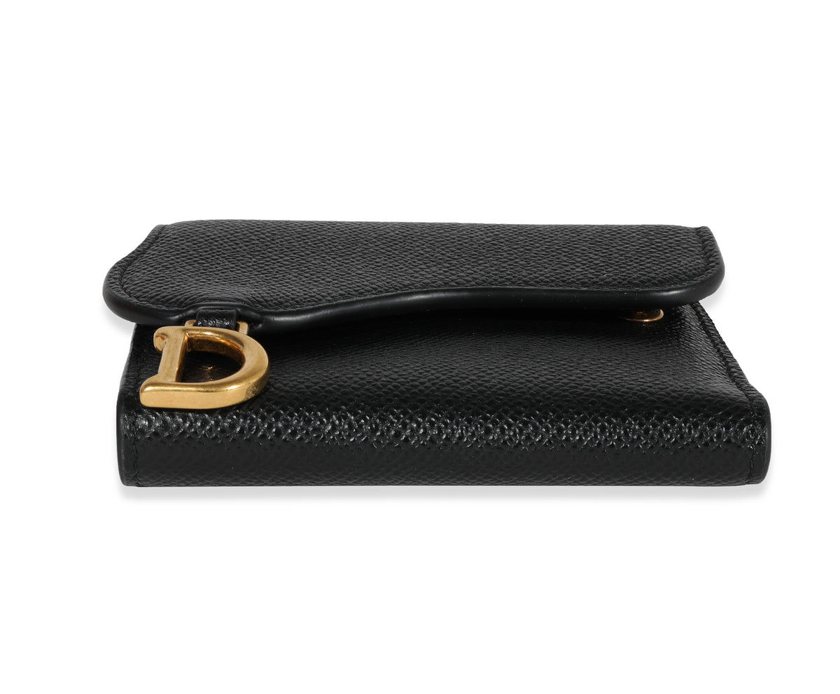 Compact Wallets  Dior Mens Compact Wallet Ebony Grained Calfskin