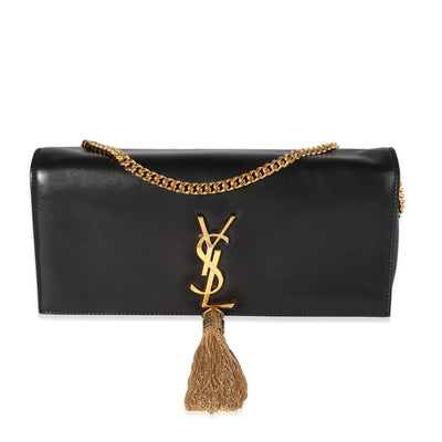 Saint Laurent Black Leather Kate 99 Tassel Shoulder Bag