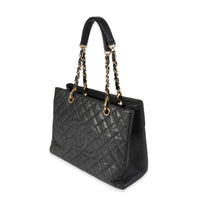 Chanel Black Quilted Caviar Grand Shopping Tote