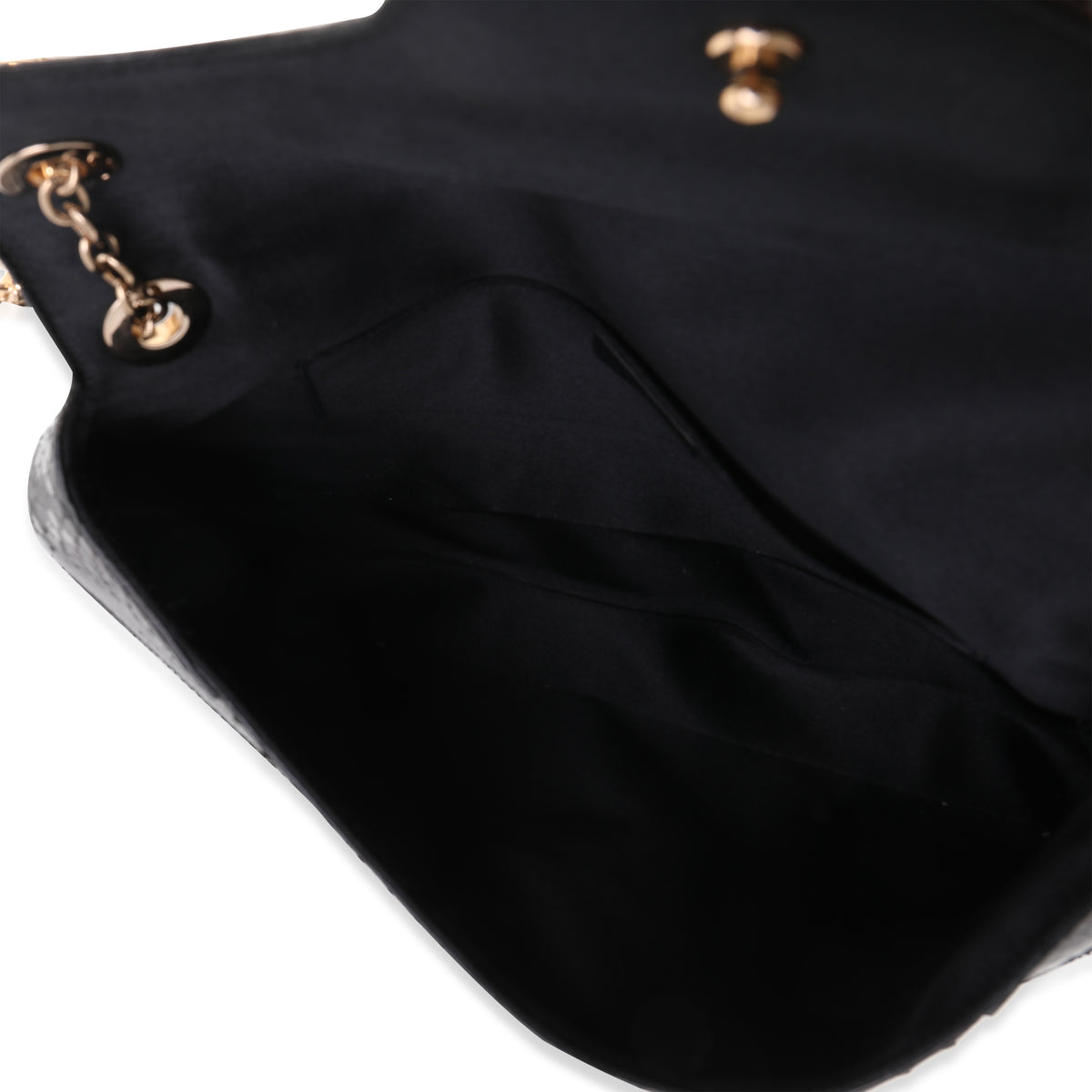 Gucci Limited Edition Tom Ford Black Python Jeweled Dragon Flap Bag