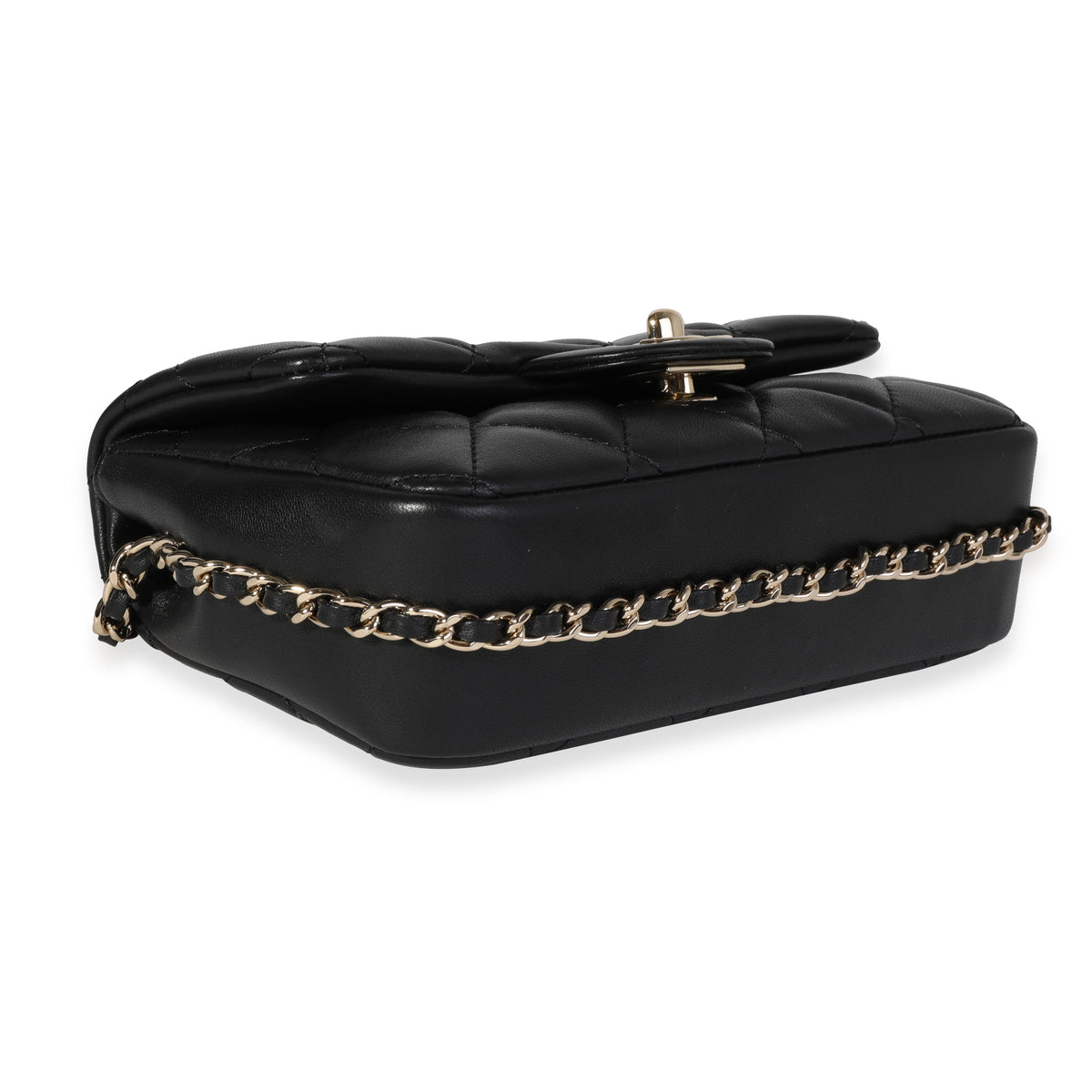 CHANEL Black Quilted Lambskin Micro Love Heart