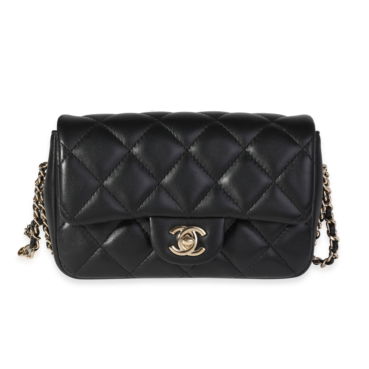 CHANEL Lambskin Quilted Small Double Flap Purple 663488