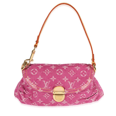 Louis Vuitton Pink Monogram Denim Pleaty Bag