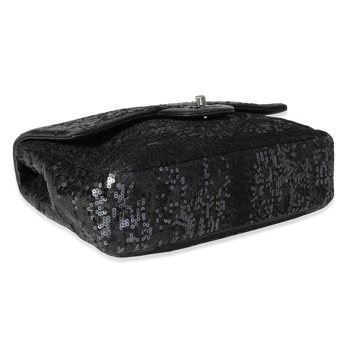 Black Sequin Lambskin Moonlight On Water Medium Single Flap Bag