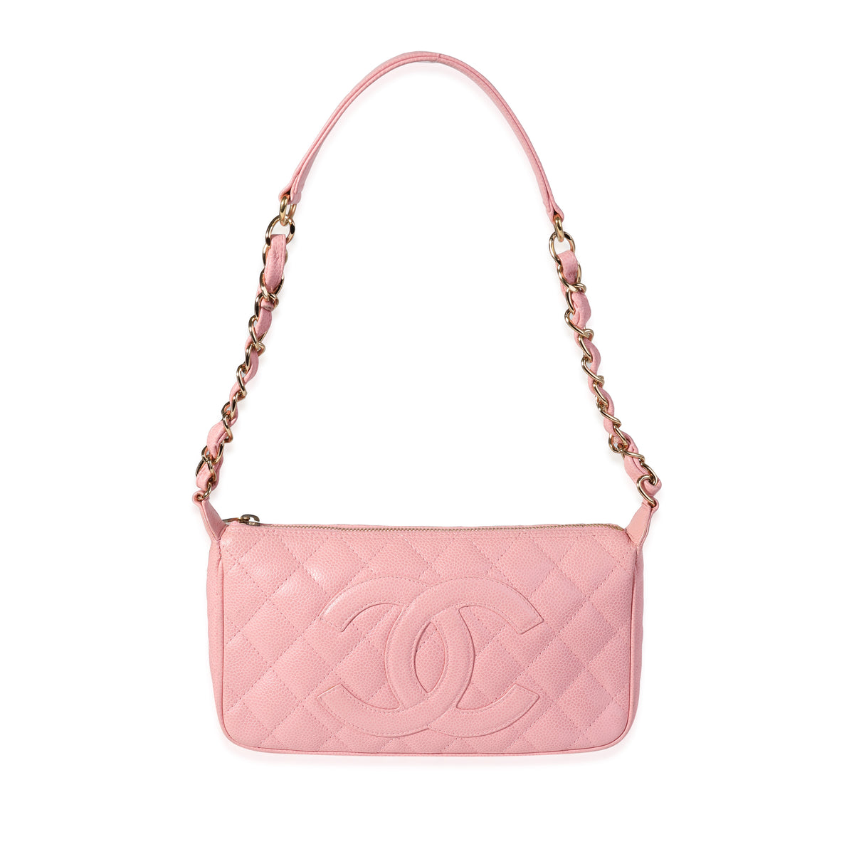 Chanel Pink Quilted Caviar Timeless Pochette