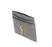 Saint Laurent Storm Grain De Poudre Monogram Card Holder