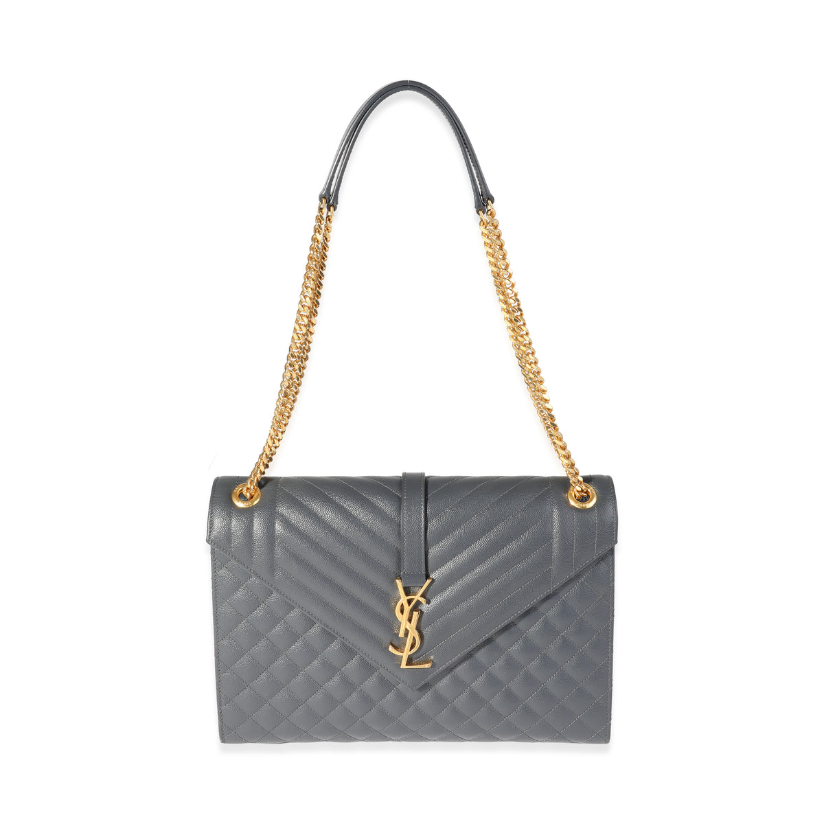 Saint Laurent Charcoal Grain De Poudre Mix Matelassé Large