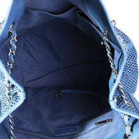 Chanel Blue Perforated Leather Up In The Air Tote