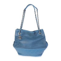 Chanel Blue Perforated Leather Up In The Air Tote