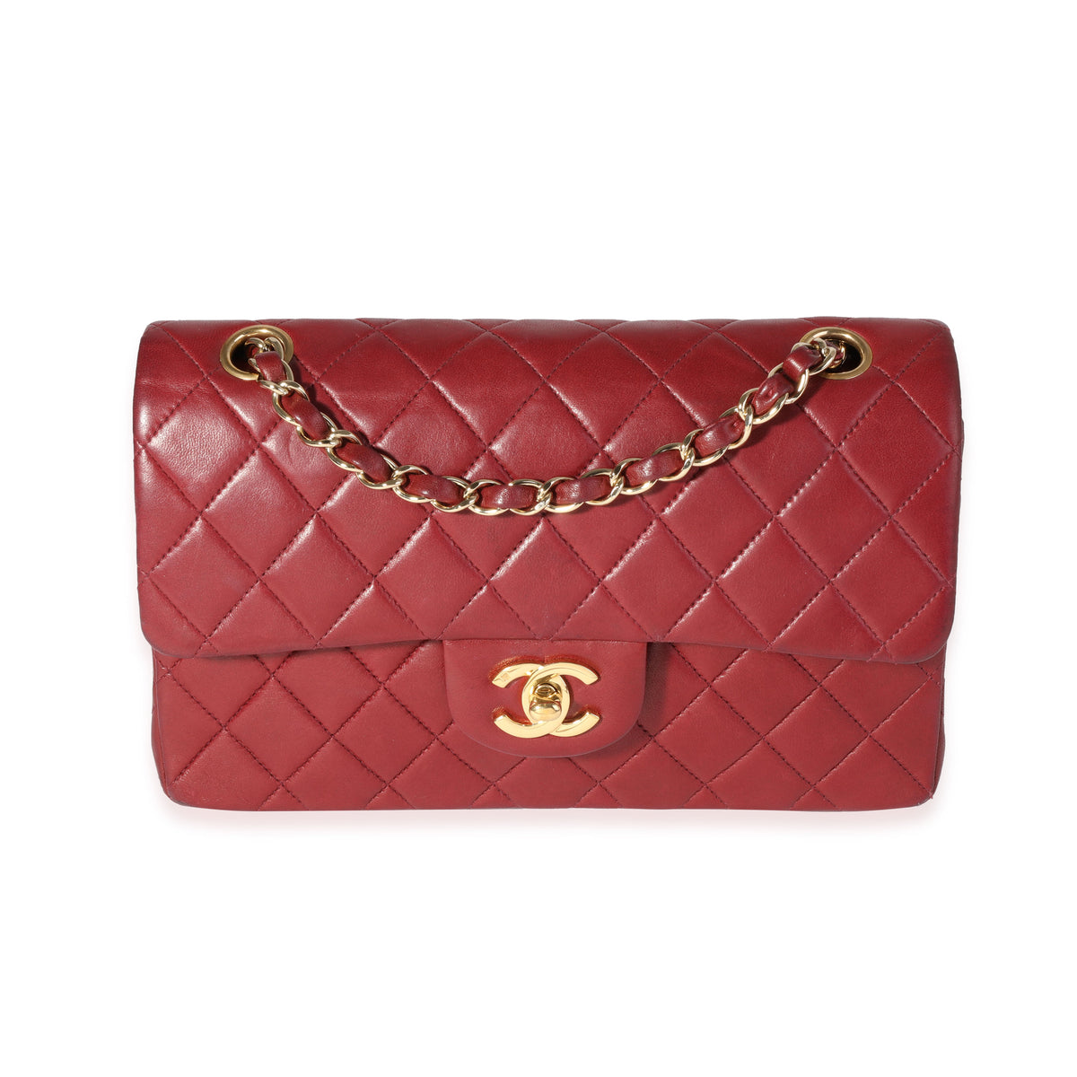 Chanel Pink Chevron Classic Double Flap Bag GHW Lambskin