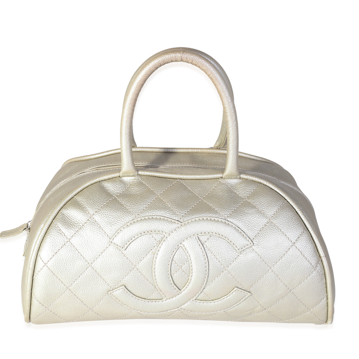 Chanel 2006/08 Soft Quilted Bowling Bag CC Zip Black Satchel