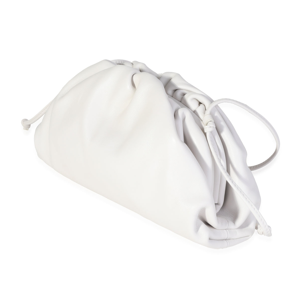 Bottega Veneta White Calfskin Mini Pouch