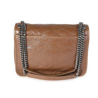 Saint Laurent Brown Crinkled Leather Medium Niki Bag