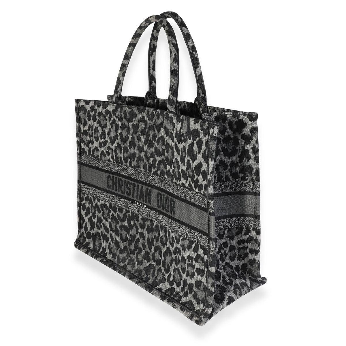 Christian Dior Mini Book Tote Leopard Mizza Embroidered Canvas