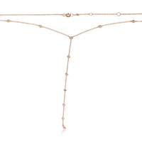 Lariat Diamond Station Necklace in 14K Rose Gold 0.33 CTW