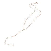 Lariat Diamond Station Necklace in 14K Rose Gold 0.33 CTW