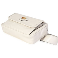 Gucci White Calfskin Interlocking G Belt Bag