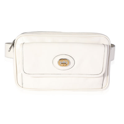 Gucci White Calfskin Interlocking G Belt Bag