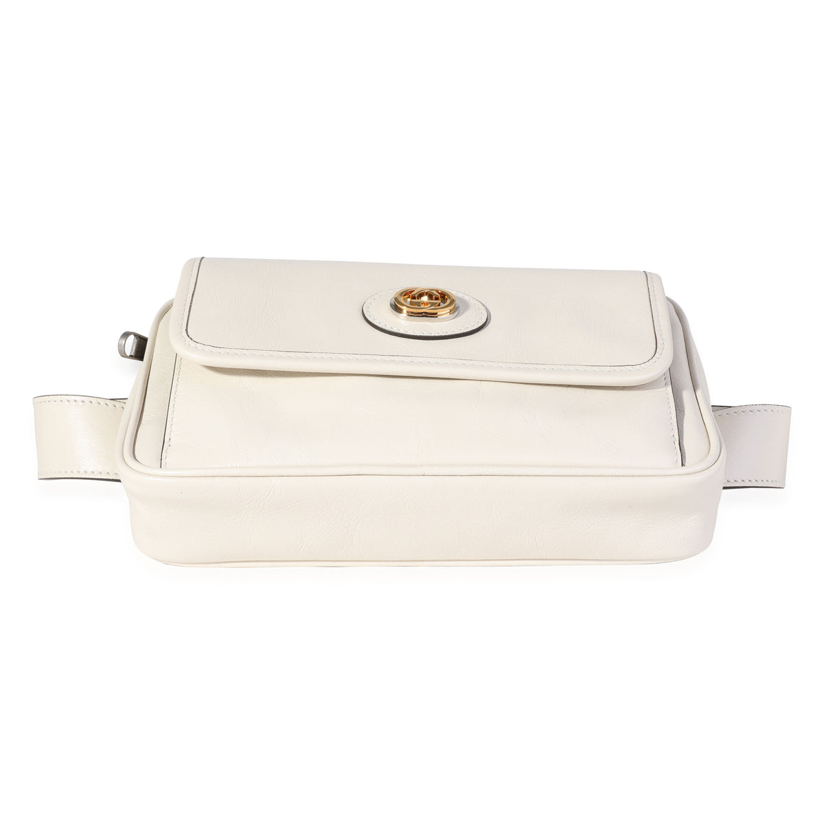 Gucci White Calfskin Interlocking G Belt Bag