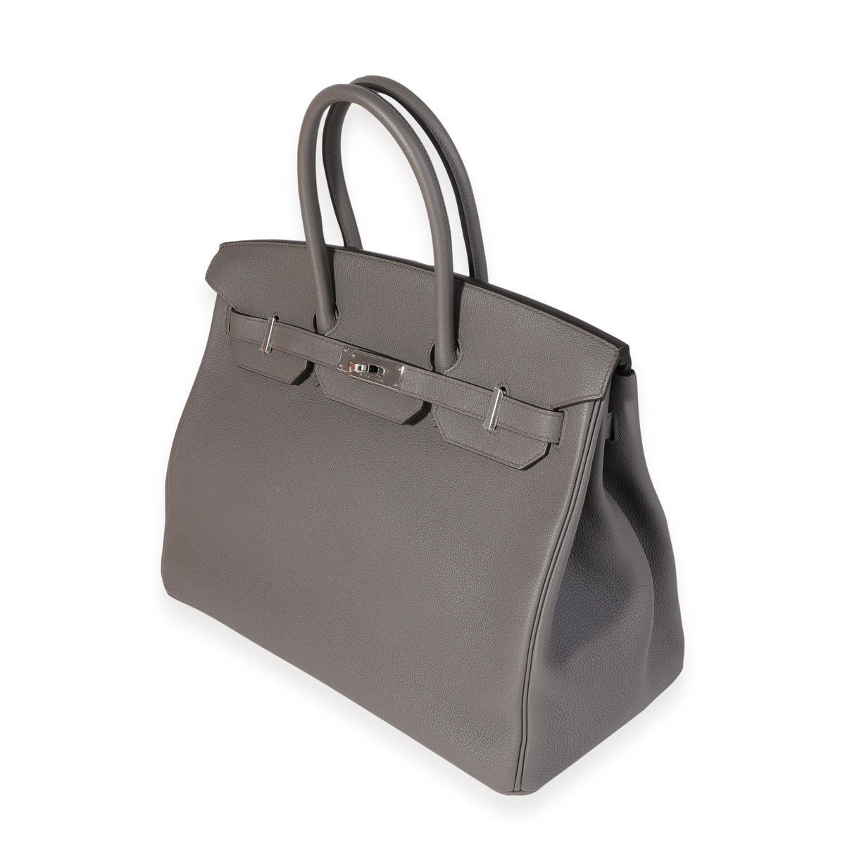 Hermes Birkin 35 Gris Etain Togo Leather PHW Handbag