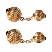 Cartier Pasha Sapphire Cufflinks in 18K Yellow Gold