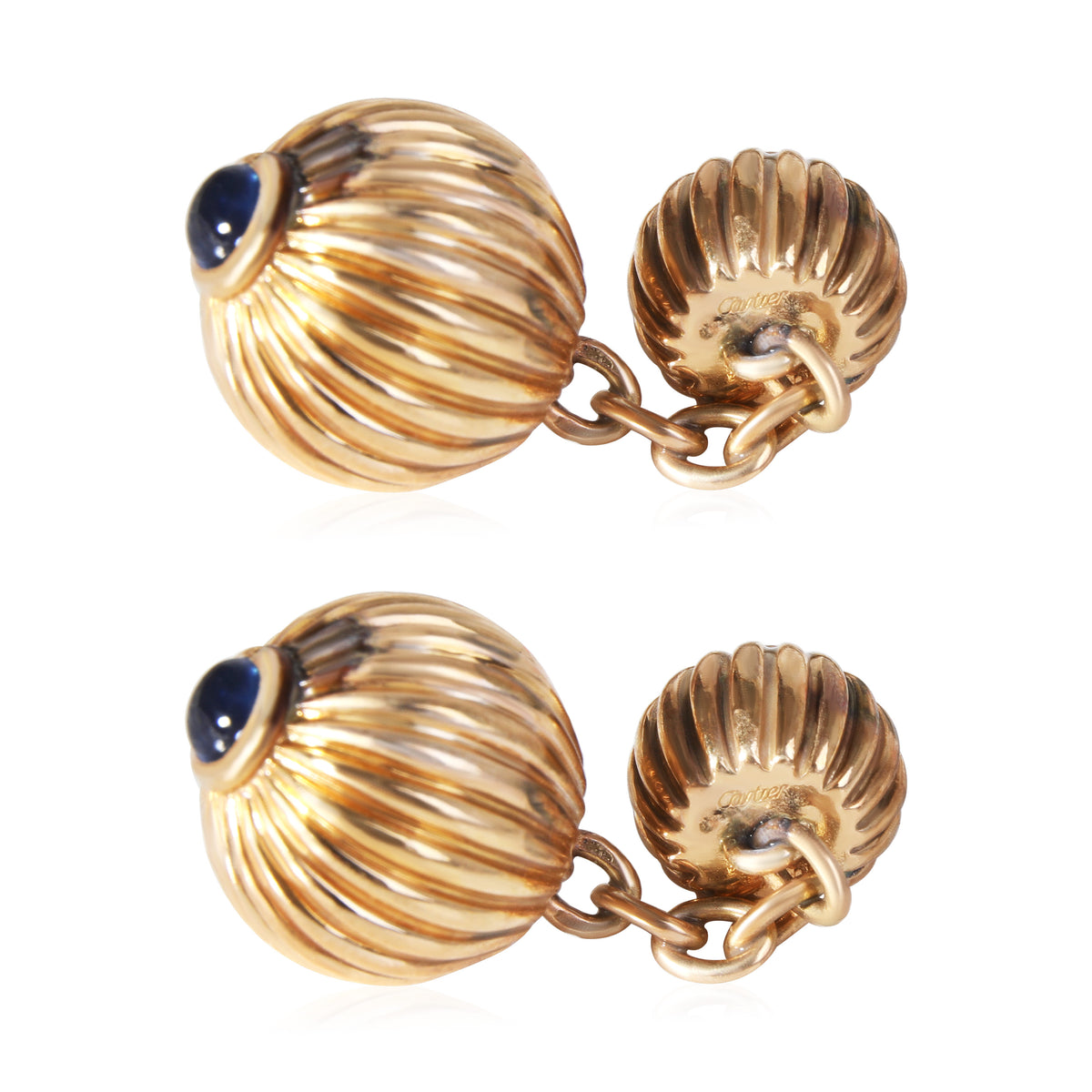 Cartier Pasha Sapphire Cufflinks in 18K Yellow Gold