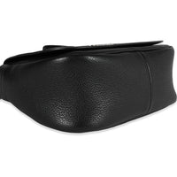 Black Vitello Daino Soft Leather Shoulder Bag