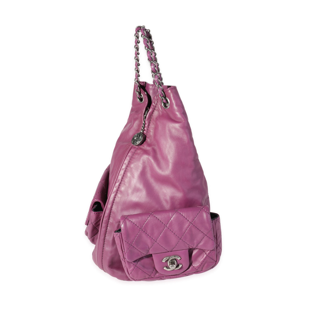 Purple Quilted Lambskin Backpack Is Back