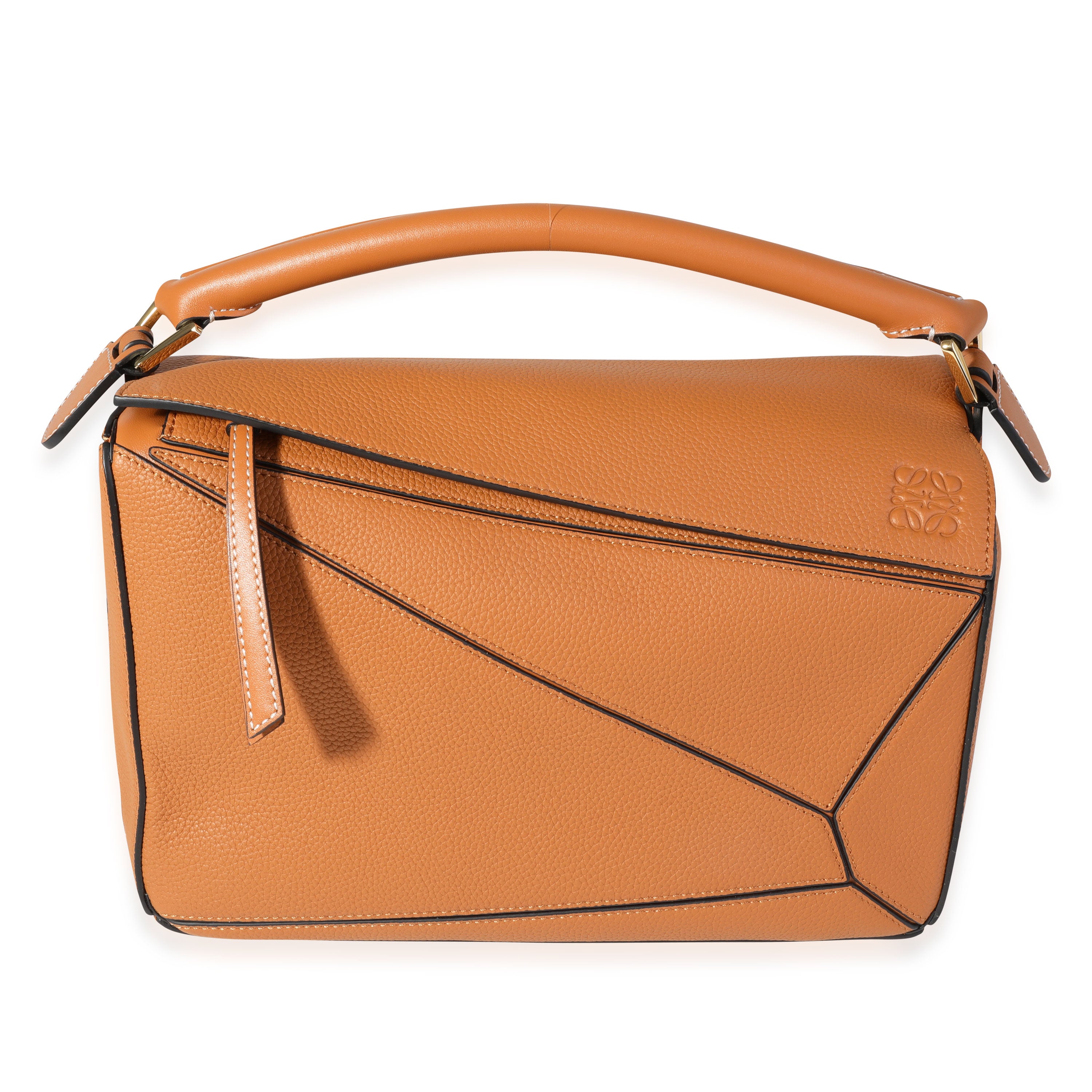 Loewe Tan Grained Calfskin Medium Puzzle Bag myGemma Item 120685