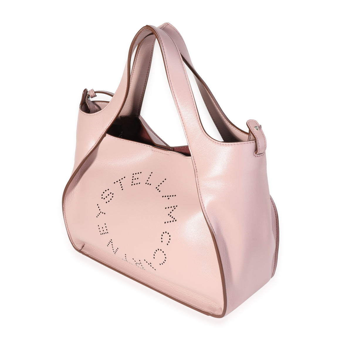 Stella McCartney Mauve Vegan Leather Perforated Logo Tote