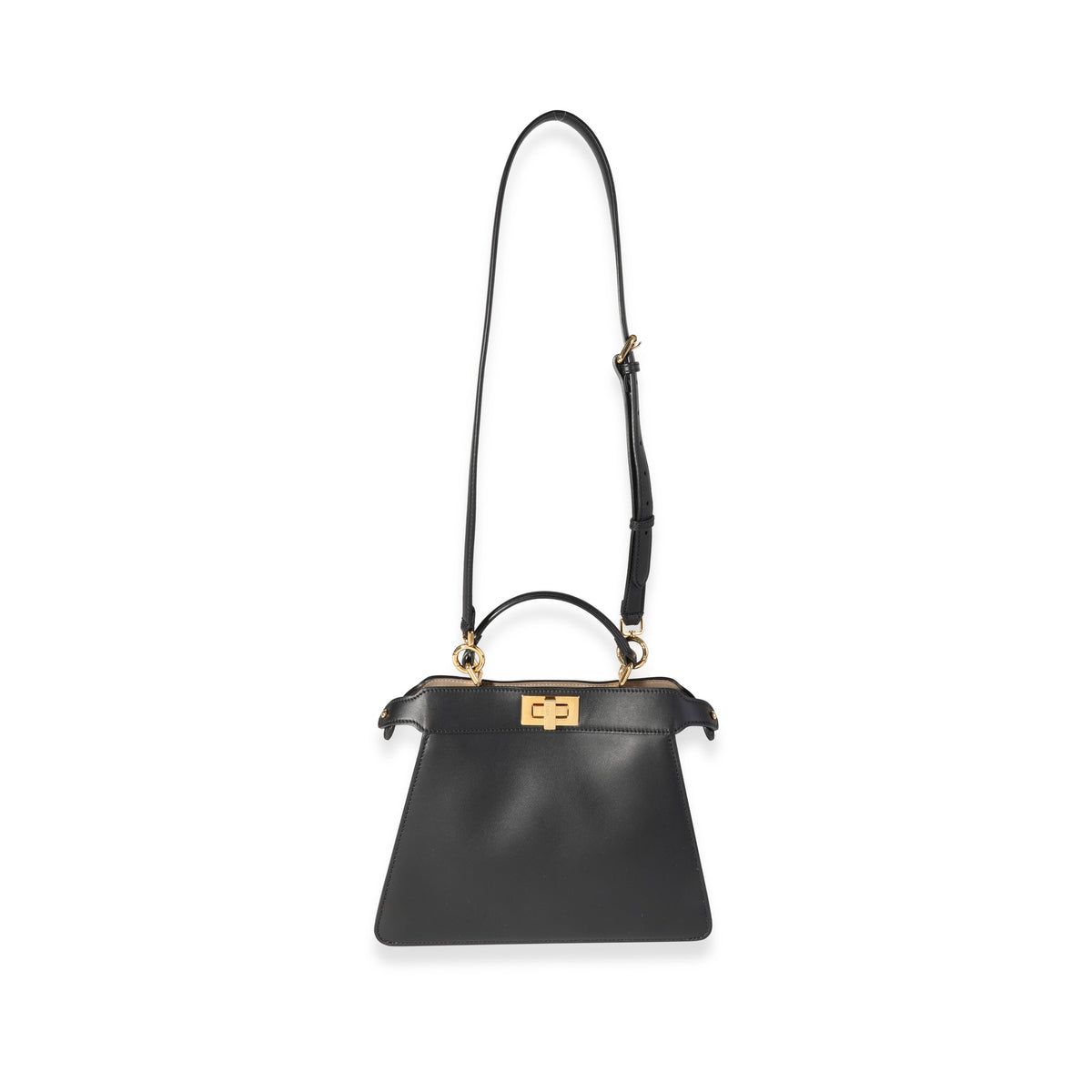 Fendi Black Nappa Leather Small Peekaboo ISeeU Bag