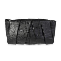 Chanel Black 31 Rue Cambon Embossed Leather Pleated Oversize Clutch