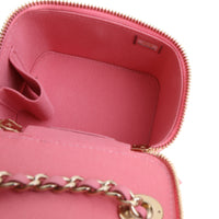 Chanel Light Pink Quilted Lambskin Mini Vanity with Chain