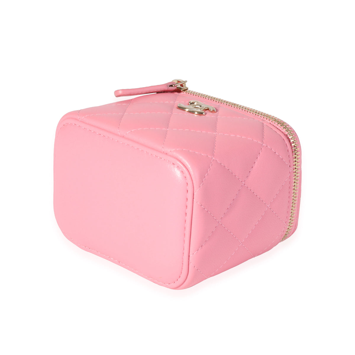Chanel Light Pink Quilted Lambskin Mini Vanity with Chain
