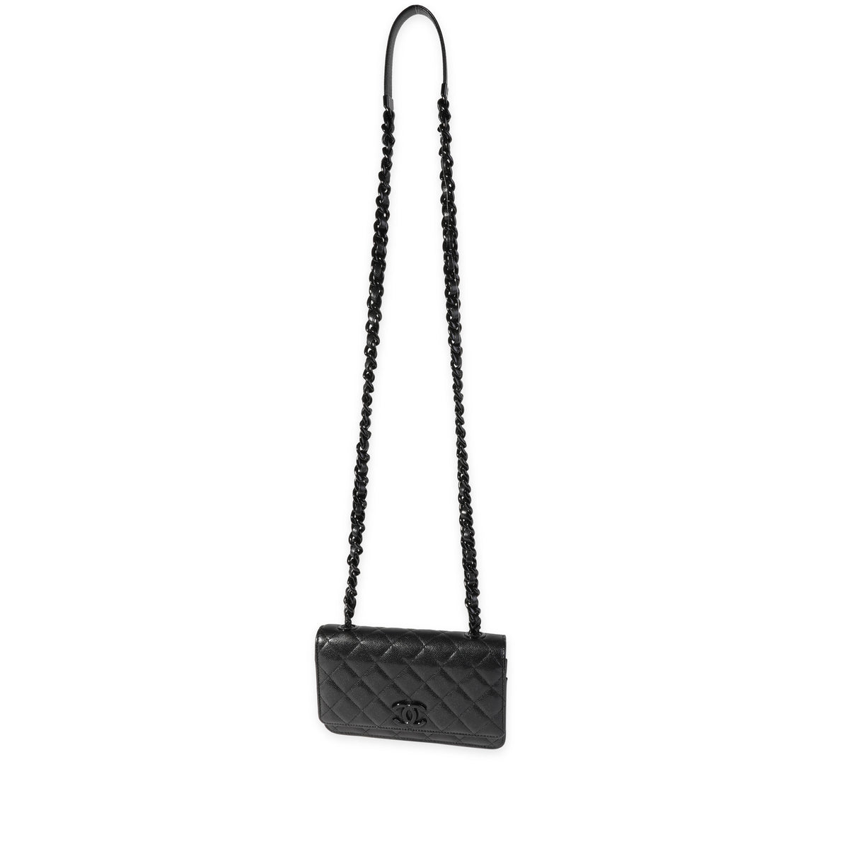 Chanel Black Caviar Leather Wallet On Chain, myGemma, QA