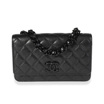Chanel So Black Caviar My Everything Chain Wallet