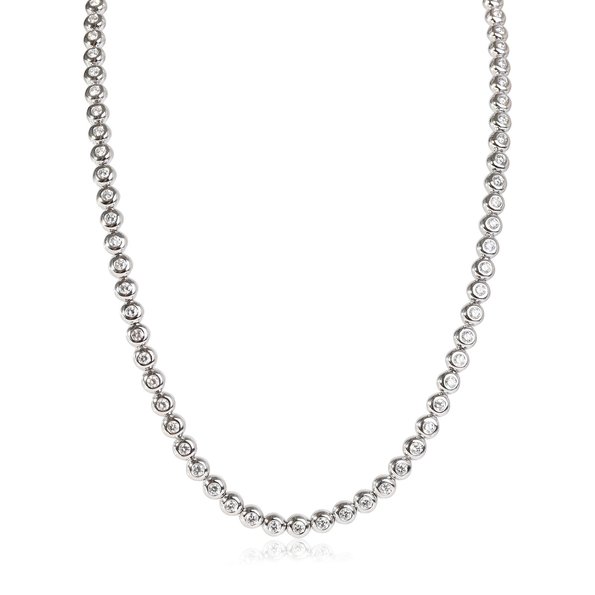 Tiffany & Co. Jazz Bezel Set Diamond Line Necklace in Platinum, 5.50 Ctw