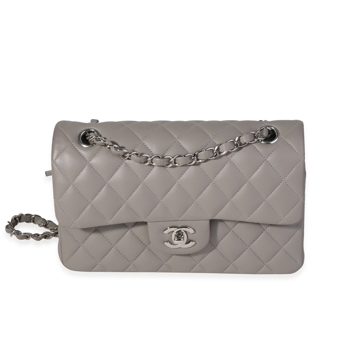 Chanel Silver Quilted Lambskin Leather Jumbo Classic Double Flap Bag Chanel  | The Luxury Closet