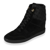 Louis Vuitton -  Louis Vuitton Wmns Monogram Sneaker Wedge Black Suede (39.5 E